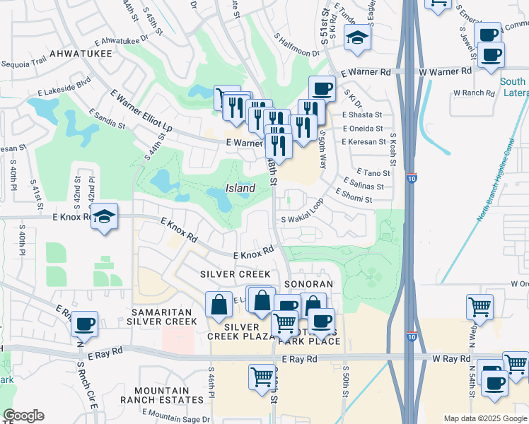 map of restaurants, bars, coffee shops, grocery stores, and more near 26 South Apartment in Phoenix