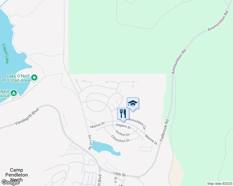 map of restaurants, bars, coffee shops, grocery stores, and more near 292 Chosin Circle in Oceanside