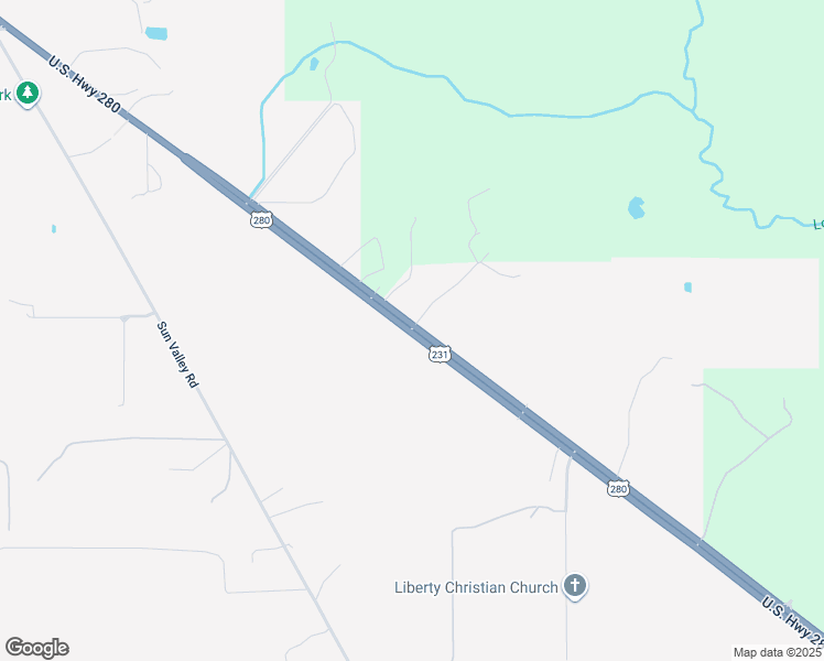 map of restaurants, bars, coffee shops, grocery stores, and more near U.S. Highway 280 in Harpersville