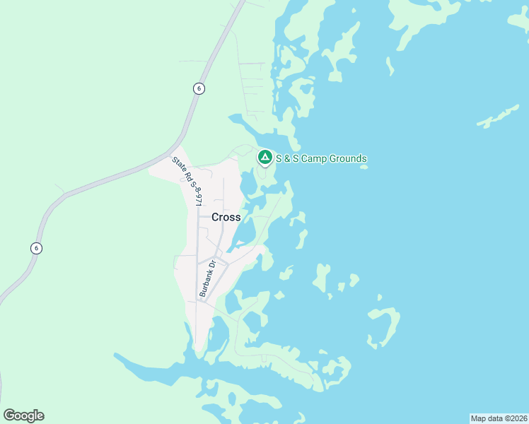 map of restaurants, bars, coffee shops, grocery stores, and more near 177 Eagle Point Road in Cross