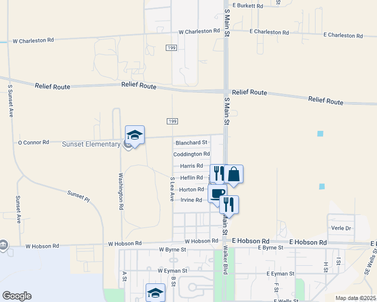 map of restaurants, bars, coffee shops, grocery stores, and more near 101-499 Harris Road in Roswell