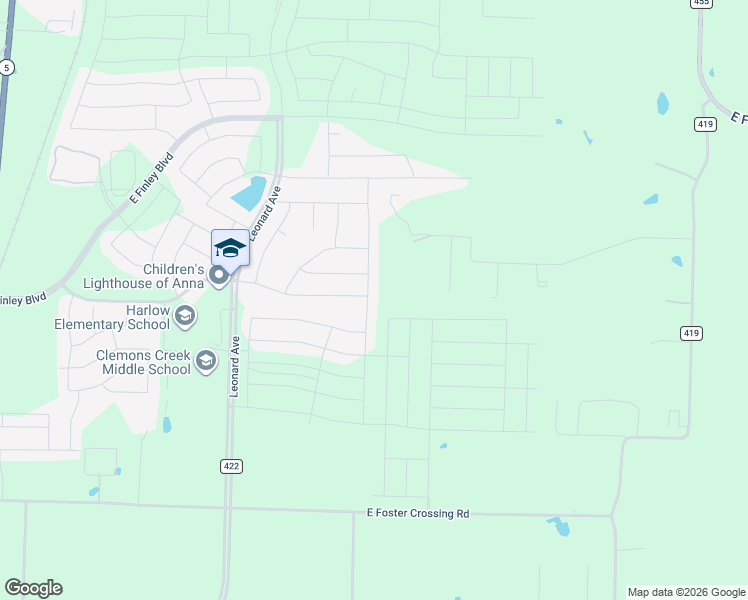 map of restaurants, bars, coffee shops, grocery stores, and more near 2405 Caroline Street in Anna