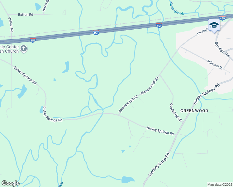 map of restaurants, bars, coffee shops, grocery stores, and more near 6048 Pleasant Hill Rd in Bessemer