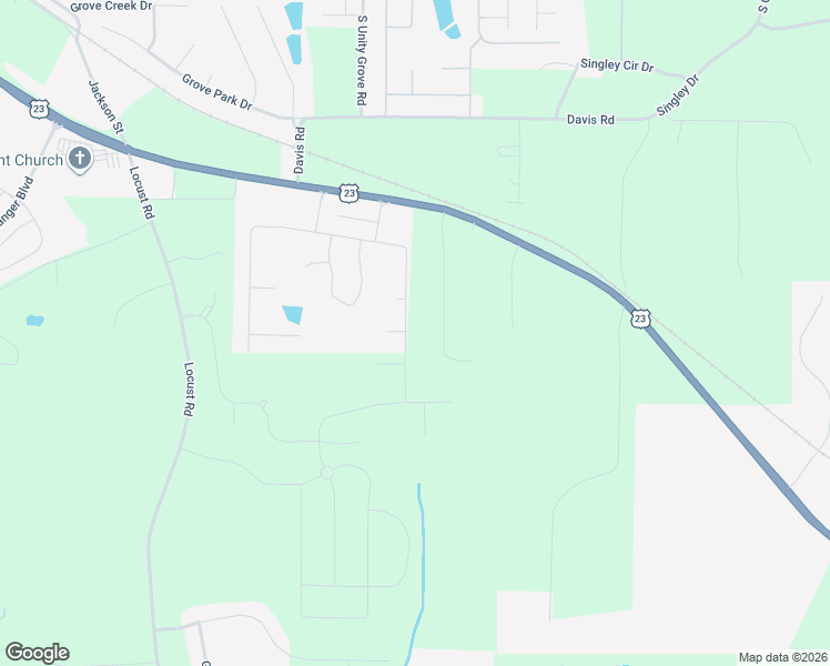 map of restaurants, bars, coffee shops, grocery stores, and more near 400 Atlas Court in Locust Grove