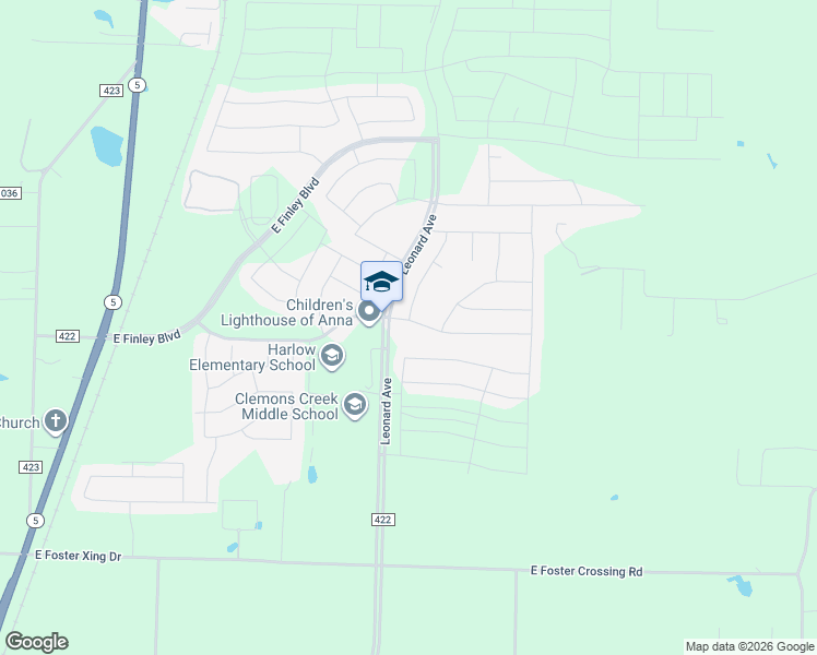 map of restaurants, bars, coffee shops, grocery stores, and more near 1020 Sharp Street in Anna