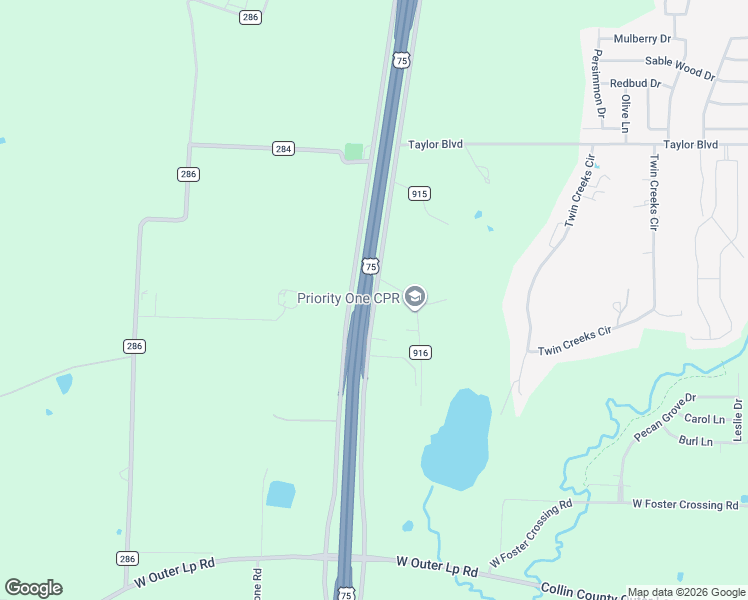 map of restaurants, bars, coffee shops, grocery stores, and more near 2405 South Central Expressway in Anna