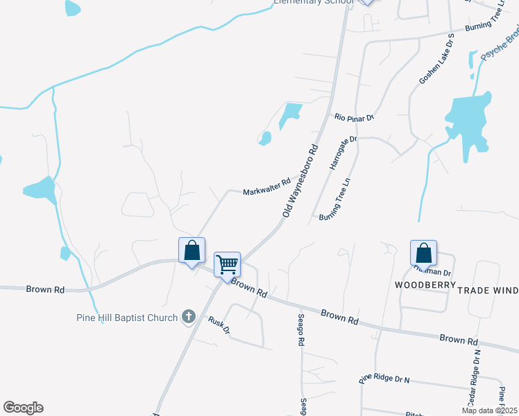 map of restaurants, bars, coffee shops, grocery stores, and more near 4122 Markwalter Road in Hephzibah