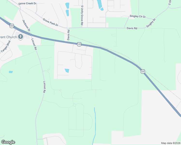 map of restaurants, bars, coffee shops, grocery stores, and more near 400 Atlas Court in Locust Grove