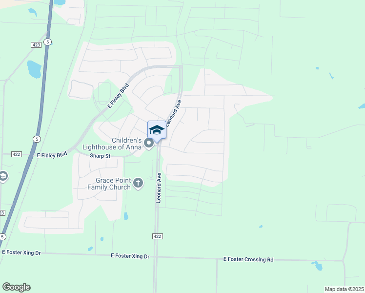 map of restaurants, bars, coffee shops, grocery stores, and more near 2217 Nuehoff Drive in Anna