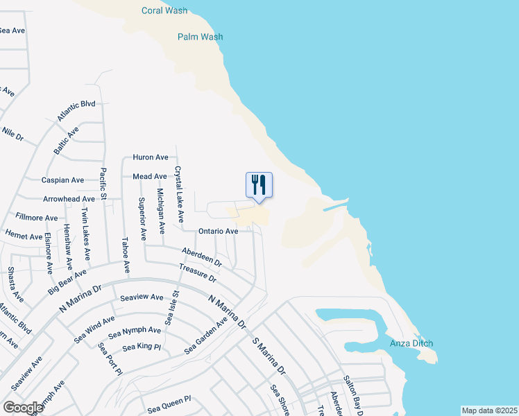 map of restaurants, bars, coffee shops, grocery stores, and more near 2738 Sea Garden Avenue in Thermal