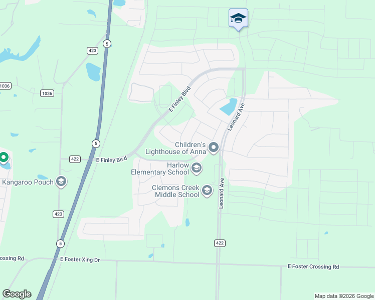 map of restaurants, bars, coffee shops, grocery stores, and more near 2415-2537 County Road 422 in Anna