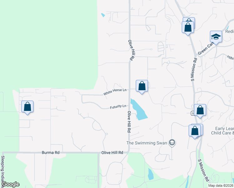 map of restaurants, bars, coffee shops, grocery stores, and more near 443 White Horse Lane in Fallbrook