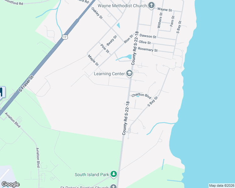 map of restaurants, bars, coffee shops, grocery stores, and more near 2818 South Island Road in Georgetown