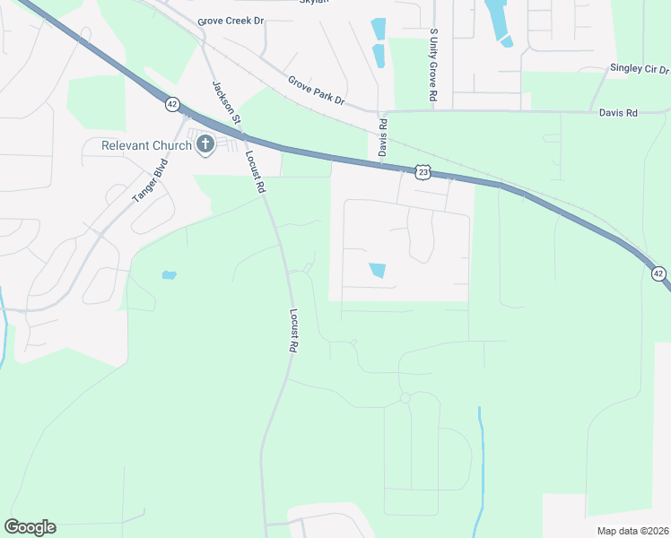 map of restaurants, bars, coffee shops, grocery stores, and more near in Locust Grove