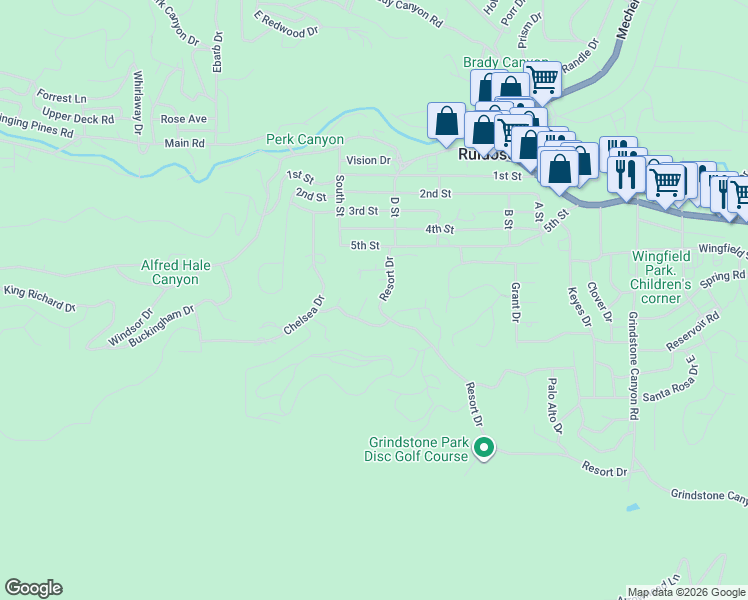 map of restaurants, bars, coffee shops, grocery stores, and more near 303 Resort Drive in Ruidoso