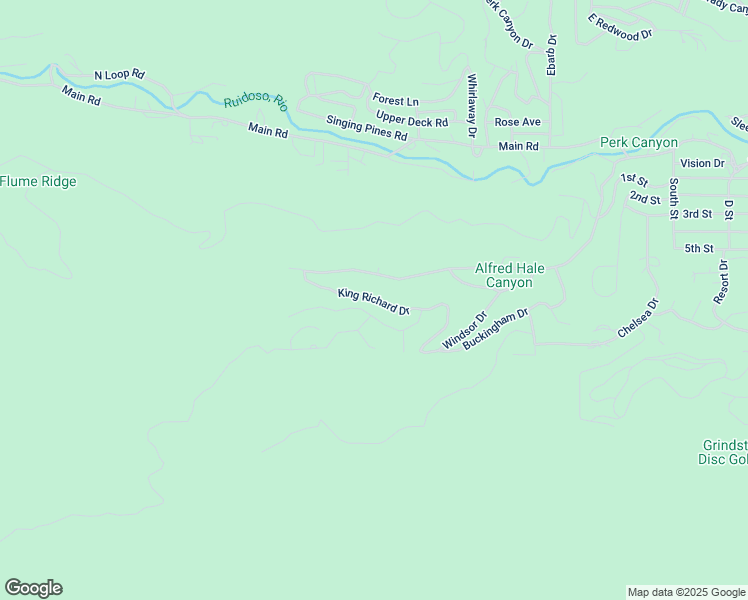 map of restaurants, bars, coffee shops, grocery stores, and more near King Richard Drive in Ruidoso