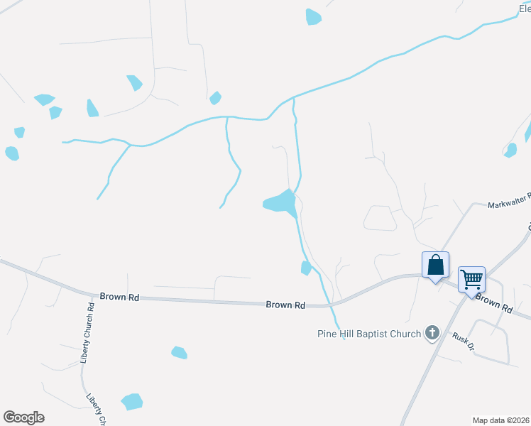 map of restaurants, bars, coffee shops, grocery stores, and more near 1765 Brown Road in Hephzibah