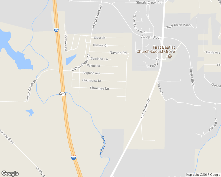 map of restaurants, bars, coffee shops, grocery stores, and more near 167 Shawnee Lane in Locust Grove