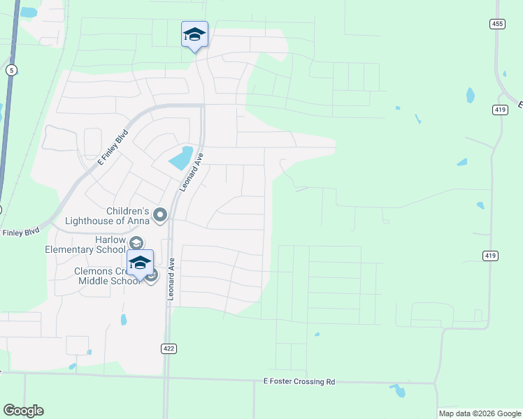 map of restaurants, bars, coffee shops, grocery stores, and more near 2305 Caroline Street in Anna