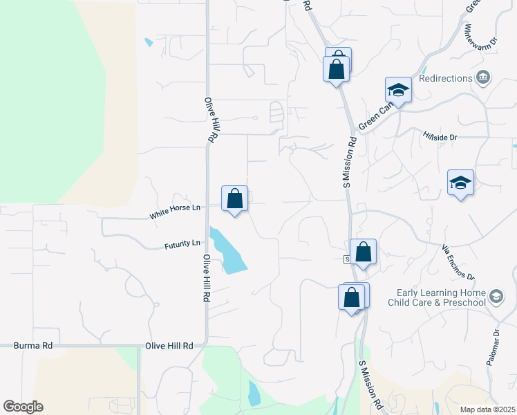 map of restaurants, bars, coffee shops, grocery stores, and more near 3632 Paseo De Olivos in Fallbrook