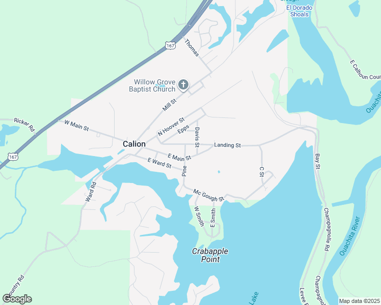 map of restaurants, bars, coffee shops, grocery stores, and more near 436 East Main Street in El Dorado