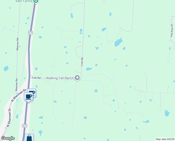 map of restaurants, bars, coffee shops, grocery stores, and more near 10000 Horse Shoe Nail Road in Pilot Point