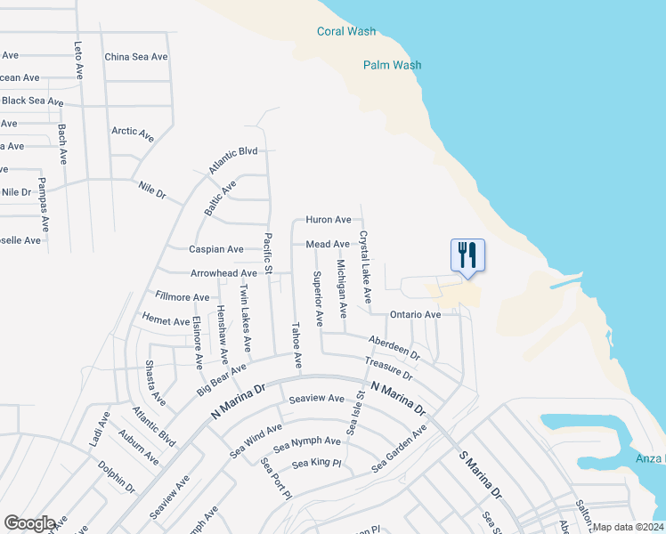 map of restaurants, bars, coffee shops, grocery stores, and more near 2761 Michigan Avenue in Thermal