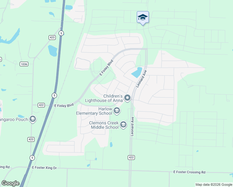 map of restaurants, bars, coffee shops, grocery stores, and more near 807 Anne Court in Anna
