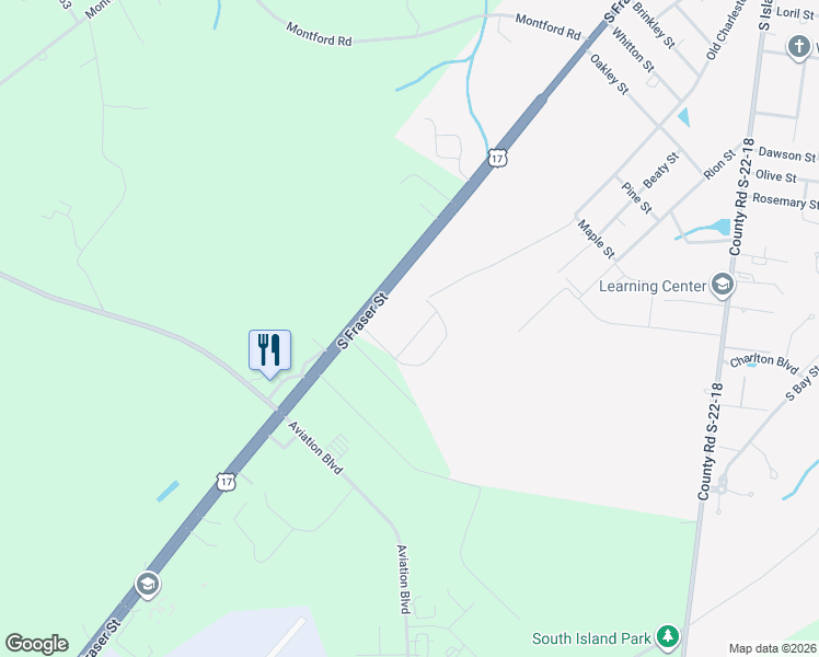 map of restaurants, bars, coffee shops, grocery stores, and more near 2824 Old Charleston Road in Georgetown