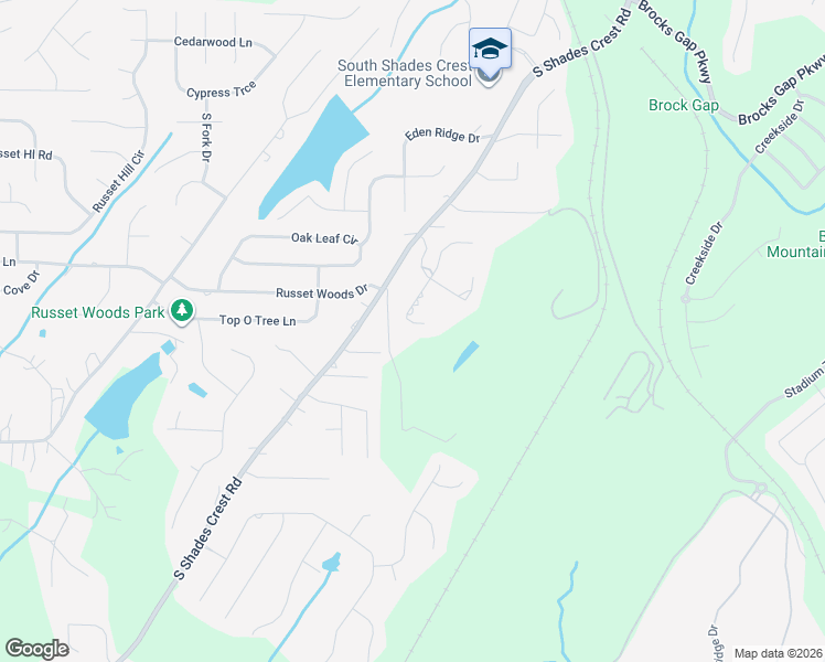 map of restaurants, bars, coffee shops, grocery stores, and more near 6149 Rushing Parc Lane in Birmingham