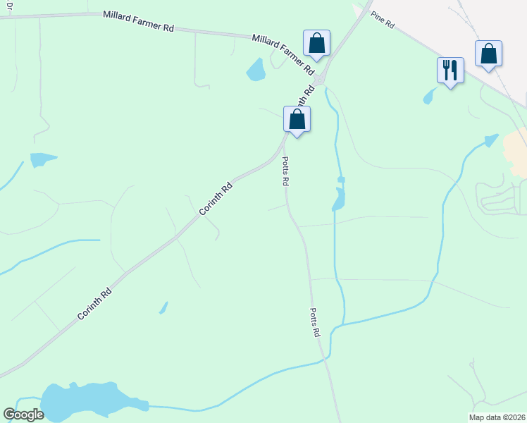 map of restaurants, bars, coffee shops, grocery stores, and more near 137 Potts Road in Newnan