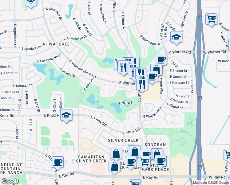 map of restaurants, bars, coffee shops, grocery stores, and more near 12833 46th Street in Phoenix