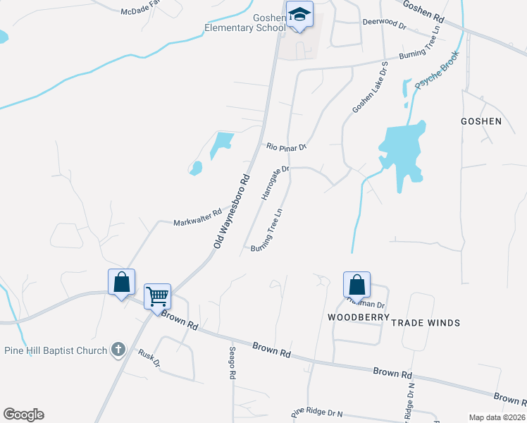 map of restaurants, bars, coffee shops, grocery stores, and more near 1743 Harrogate Drive in Augusta
