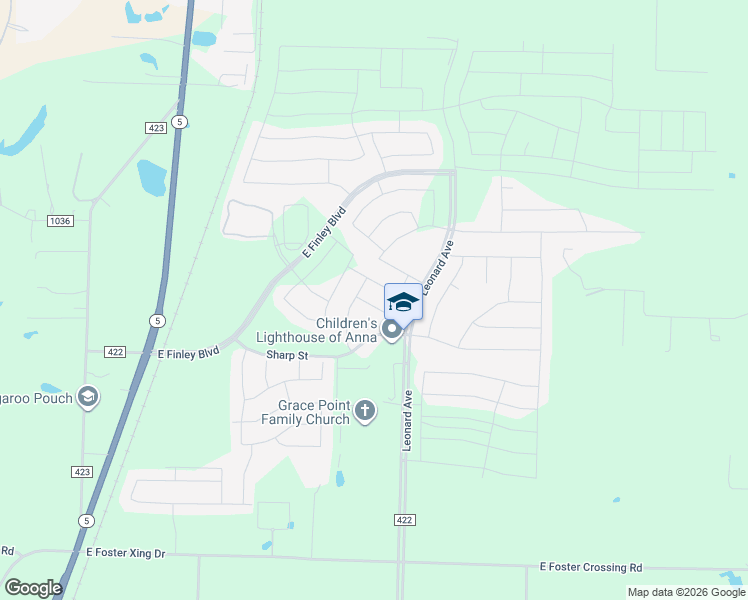 map of restaurants, bars, coffee shops, grocery stores, and more near 804 Amy Boulevard in Anna