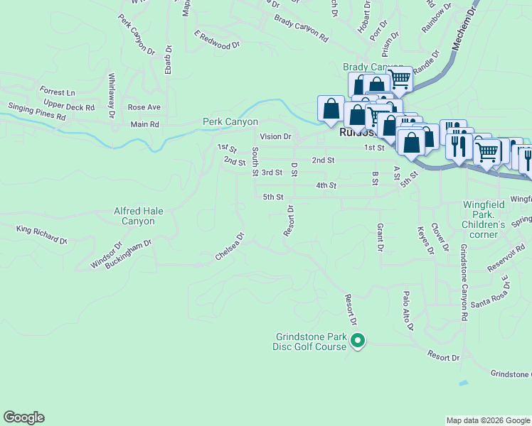 map of restaurants, bars, coffee shops, grocery stores, and more near 110 Monica's Court in Ruidoso