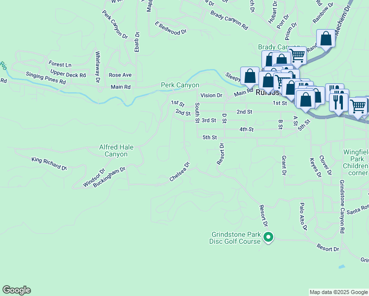 map of restaurants, bars, coffee shops, grocery stores, and more near Chelsea Dr in Ruidoso