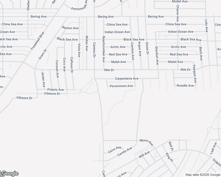 map of restaurants, bars, coffee shops, grocery stores, and more near 2771 Beachcomber Avenue in Thermal