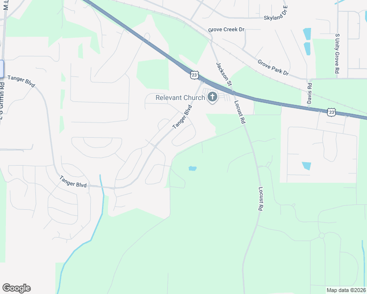 map of restaurants, bars, coffee shops, grocery stores, and more near 535 Carleton Place in Locust Grove