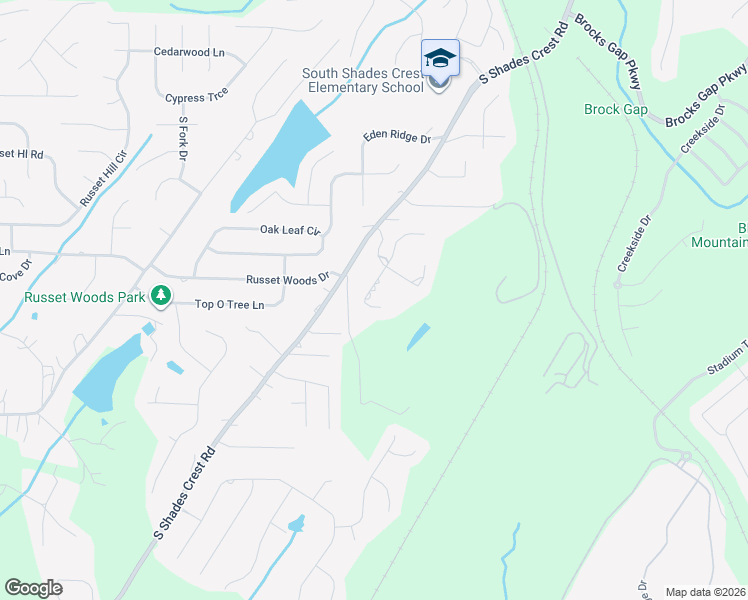 map of restaurants, bars, coffee shops, grocery stores, and more near 6149 Rushing Parc Lane in Birmingham