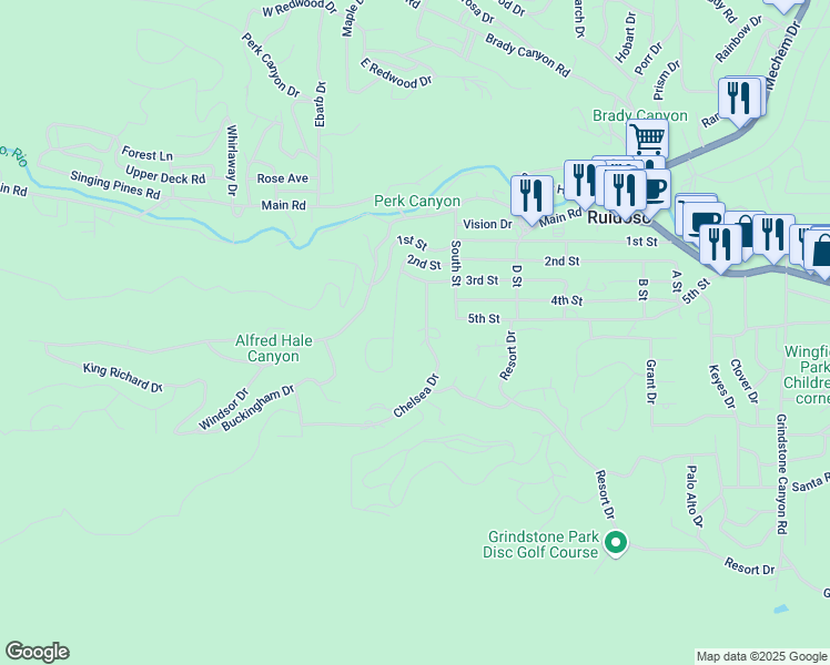 map of restaurants, bars, coffee shops, grocery stores, and more near 110 Chelsea Drive in Ruidoso