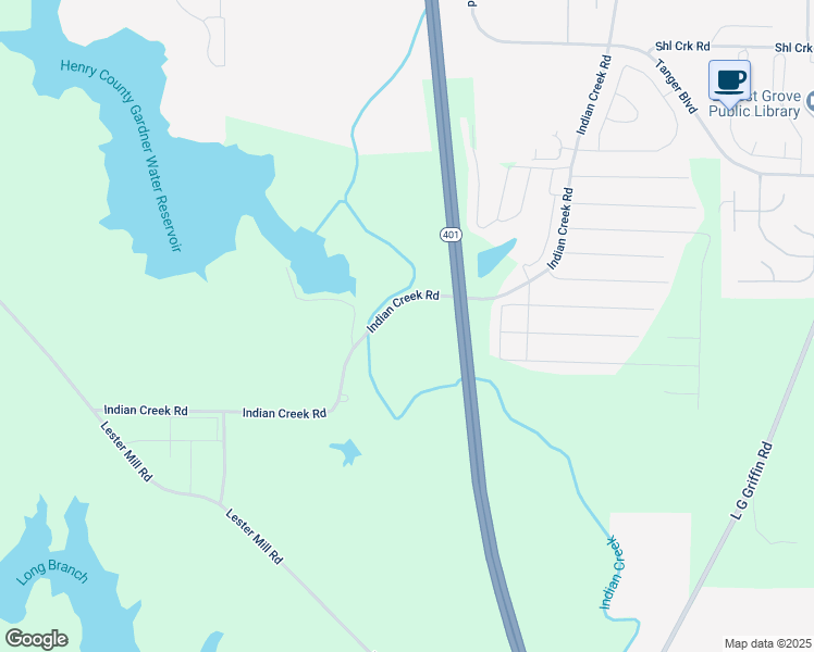 map of restaurants, bars, coffee shops, grocery stores, and more near 845 Indian Creek Road in Locust Grove