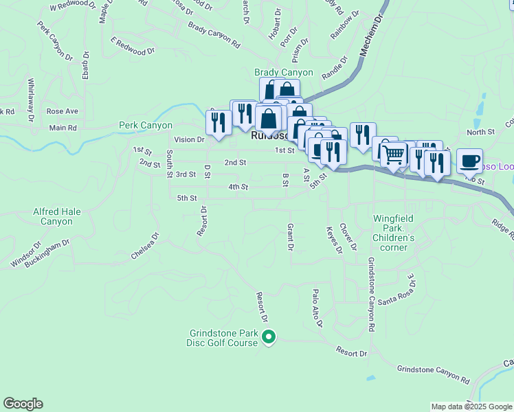 map of restaurants, bars, coffee shops, grocery stores, and more near 118 Apache Hills Drive in Ruidoso