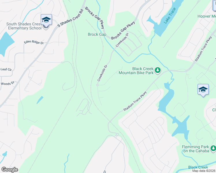 map of restaurants, bars, coffee shops, grocery stores, and more near 6401 Black Creek Loop South in Hoover