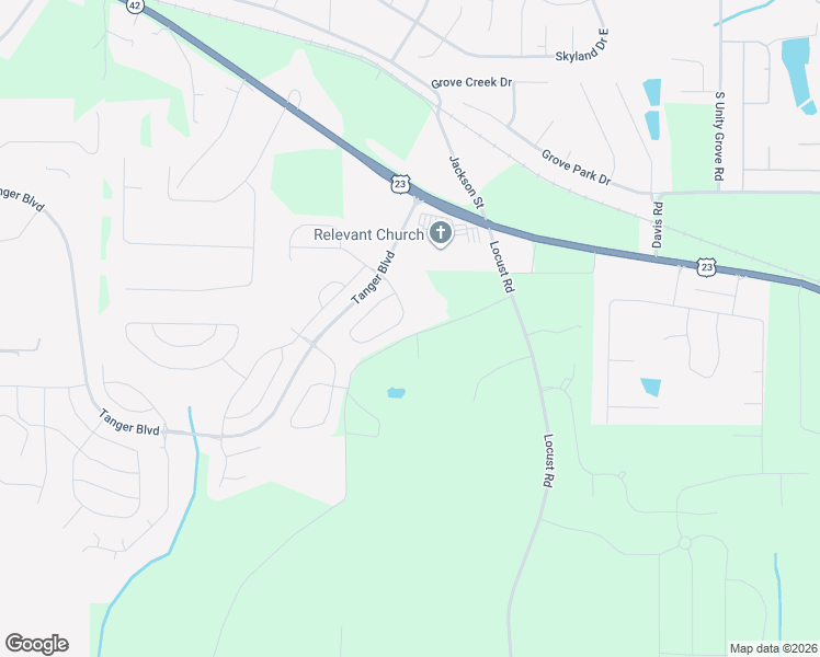 map of restaurants, bars, coffee shops, grocery stores, and more near 521 Carleton Place in Locust Grove
