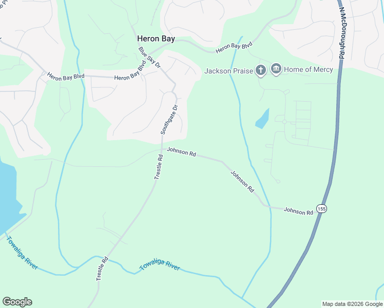 map of restaurants, bars, coffee shops, grocery stores, and more near 229 Johnson Road in Locust Grove