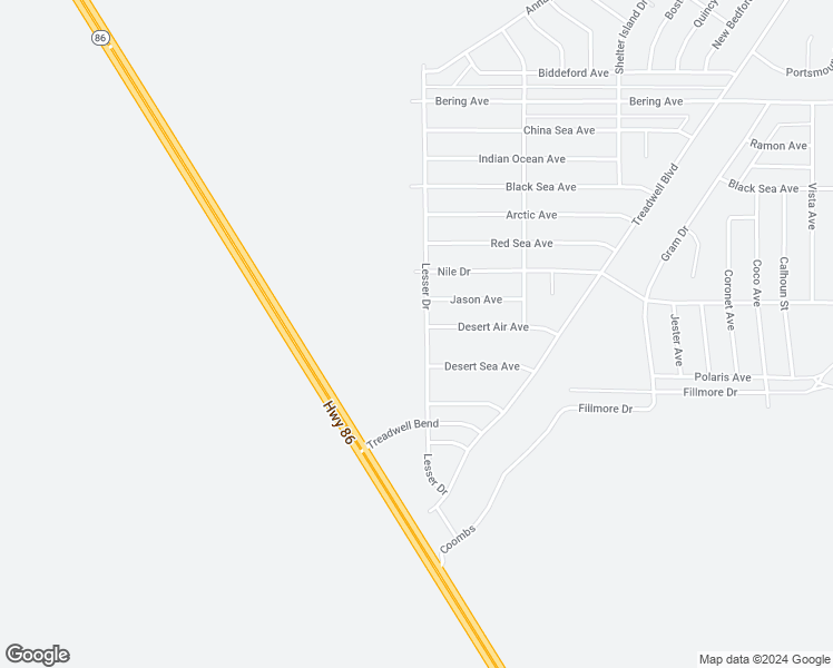 map of restaurants, bars, coffee shops, grocery stores, and more near 2791 Lesser Drive in Thermal