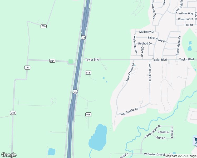 map of restaurants, bars, coffee shops, grocery stores, and more near 173 County Road 915 in Anna