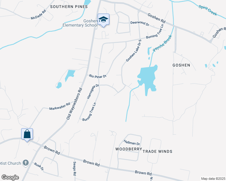 map of restaurants, bars, coffee shops, grocery stores, and more near 1704 Harrogate Drive in Augusta