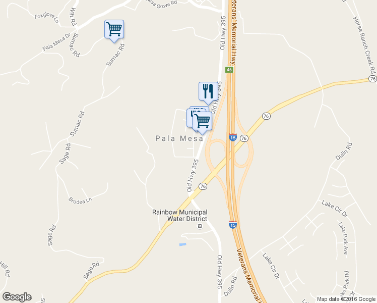 map of restaurants, bars, coffee shops, grocery stores, and more near 4729 Vía Tala in Fallbrook