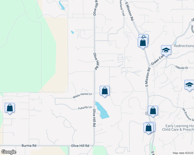 map of restaurants, bars, coffee shops, grocery stores, and more near 3270 Olive Hill Road in Fallbrook